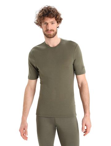 Men's Icebreaker Merino 175 Everyday Short Sleeve Crewe Thermal Top Base Layers Loden | CA 1570YXFU